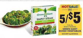 Food Lion Green giant boxed vegetables offer