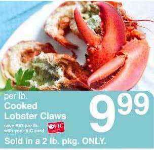 Harris Teeter Cooked lobster claws offer