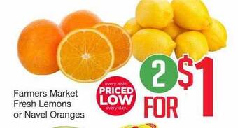 Harris Teeter Farmers market fresh lemons or navel oranges offer