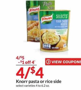 Hy-Vee Knorr pasta or rice side offer