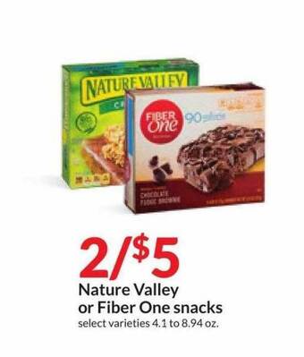 Hy-Vee Nature valley or fiber one snacks offer
