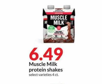 Hy-Vee Muscle milk protein shakes offer
