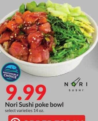 Hy-Vee Nori sushi poke bowl offer