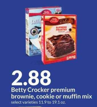 Hy-Vee Betty crocker premium brownie, cookie or muffin mix offer