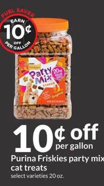 Hy-Vee Purina friskies party mix cat treats offer