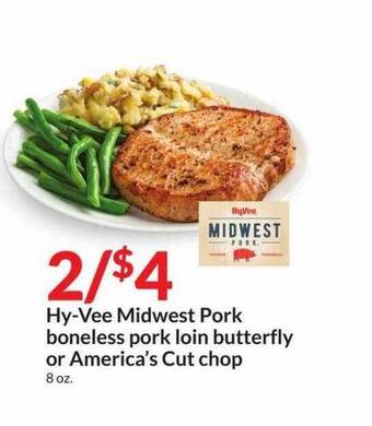 Hy-Vee Hy-vee midwest pork boneless pork loin butterfly or america's cut chop offer