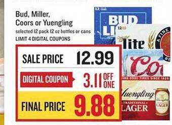 Lowes Foods Bud, miller, coors or yuengling offer