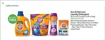 Publix Arm & hammer laundry detergent offer