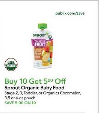 Publix Sprout organic baby food offer