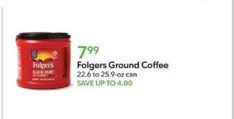 Publix Folgers ground coffee offer