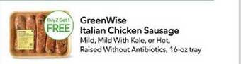 Publix Greenwise italian chicken sausage offer
