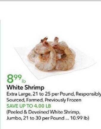 Publix White shrimp offer