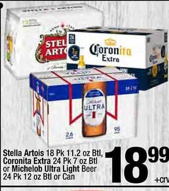 Super King Markets Stella artois, coronita extra, or michelob ultra light beer offer