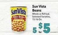 Vallarta Supermarkets Sun vista beans offer
