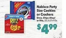 Vallarta Supermarkets Nabisco party size cookies or crackers offer