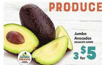 Vallarta Supermarkets Jumbo avocados offer