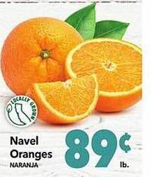 Vallarta Supermarkets Navel oranges offer