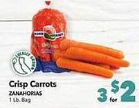 Vallarta Supermarkets Crisp carrots offer