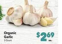 Vallarta Supermarkets Organic garlic offer