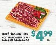 Vallarta Supermarkets Beef flanken ribs offer