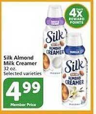 Vons Silk almond milk creamer offer