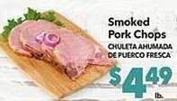 Vallarta Supermarkets Smoked pork chops offer