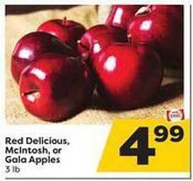 Weis Markets Red delicious, mcintosh, or gala apples offer