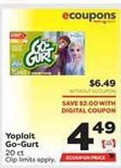 Weis Markets Yoplait go-gurt offer