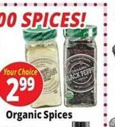 Ocean State Job Lot Organic spices offer
