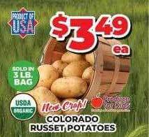 Price Cutter Colorado russet potatoes offer