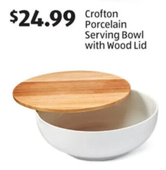 Aldi Crofton Porcelain Serving Bowl with Wood Lid offer