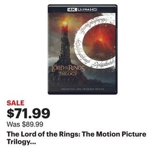 Best Buy The lord of the rings: the motion picture trilogy [extended/theatrical] [4k ultra hd blu-ray] offer