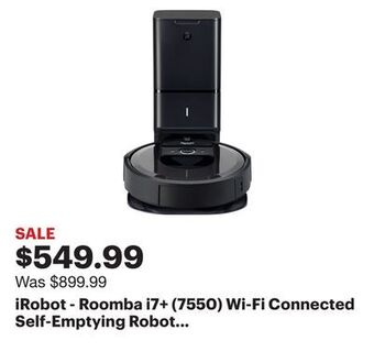 Best Buy Irobot - roomba i7+ (7550) wi-fi connected self-emptying robot vacuum - charcoal offer