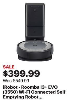 Best Buy Irobot - roomba i3+ evo (3550) wi-fi connected self emptying robot vacuum - neutral offer