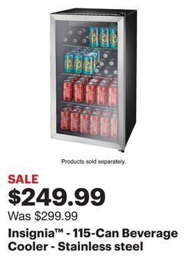 Best Buy Insignia™ - 115-can beverage cooler - stainless steel offer