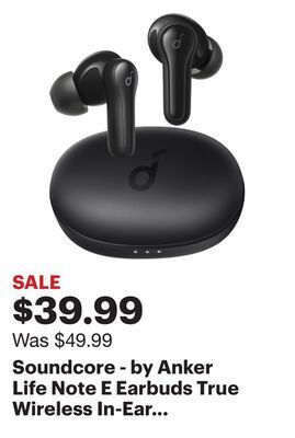 Best Buy Soundcore - by anker life note e earbuds true wireless in-ear headphones - black offer