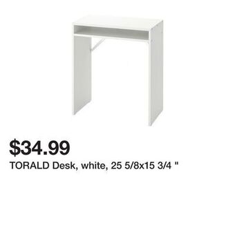 Ikea Torald desk, white, 25 5/8x15 3/4 " offer