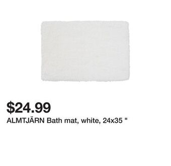 Ikea Almtjärn bath mat, white, 24x35 " offer