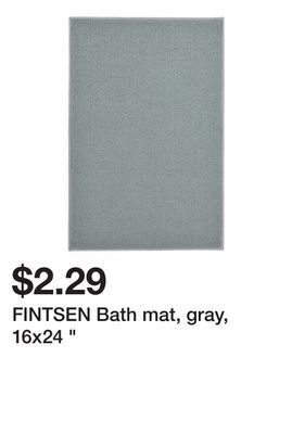 Ikea Fintsen bath mat, gray, 16x24 " offer