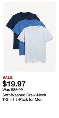 Old Navy Soft-washed crew-neck t-shirt 3-pack for men offer