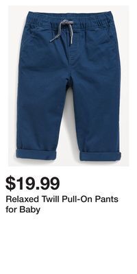 Old Navy Relaxed twill pull-on pants for baby offer