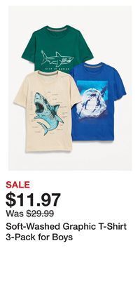 Old Navy Soft-washed graphic t-shirt 3-pack for boys offer