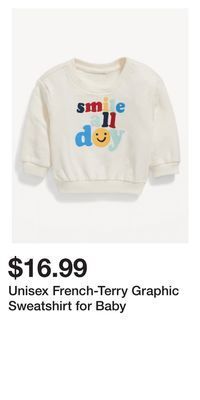 Old Navy Unisex french-terry graphic sweatshirt for baby offer
