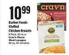 Big Y Barber foods stuffed chicken breasts offer