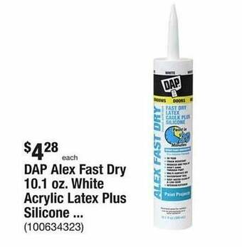 The Home Depot Dap alex fast dry 10.1 oz. white acrylic latex plus silicone offer