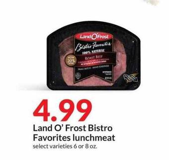 Hy-Vee Land o'frost bistro favorites lunchmeat offer