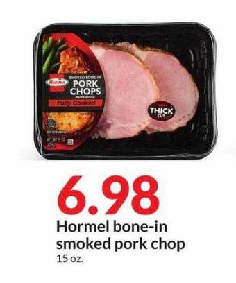 Hy-Vee Hormel bone-in smoked pork chop offer