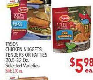 Ingles Markets Tyson chicken nuggets, tenders or patties offer