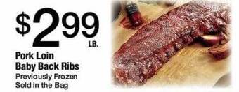 Jons International Pork loin baby back ribs offer