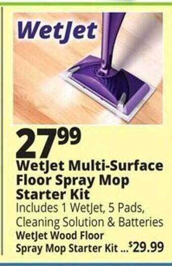 Ocean State Job Lot Wetjet multi-surface floor spray mop starter kit offer